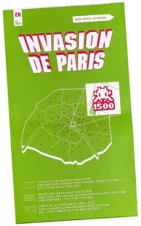 コレクション Invader map \"invasion de Paris\" Invader - Signed map of Paris V2.0 - Artwork - Screen print