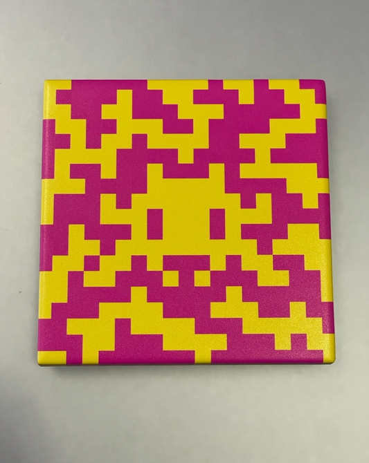 Camo Space Tile (Pink and Yellow)