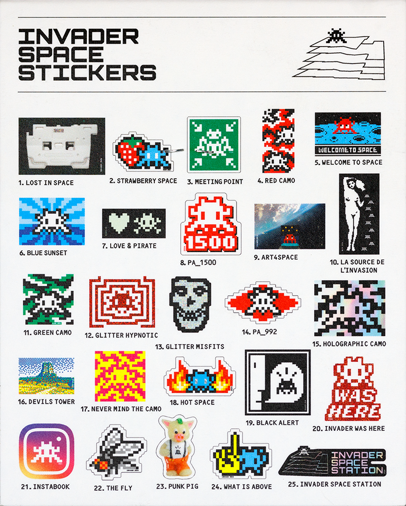Invader Space Station インベーダー アート 限定ステッカー Invader Space Station インベーダー アート 限定ステッカー
