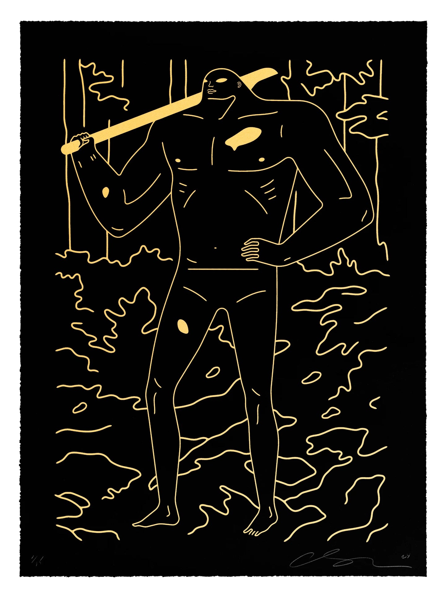 Man In The Forest (Black and Gold)