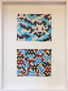 Invader Camo Postcards (framed)