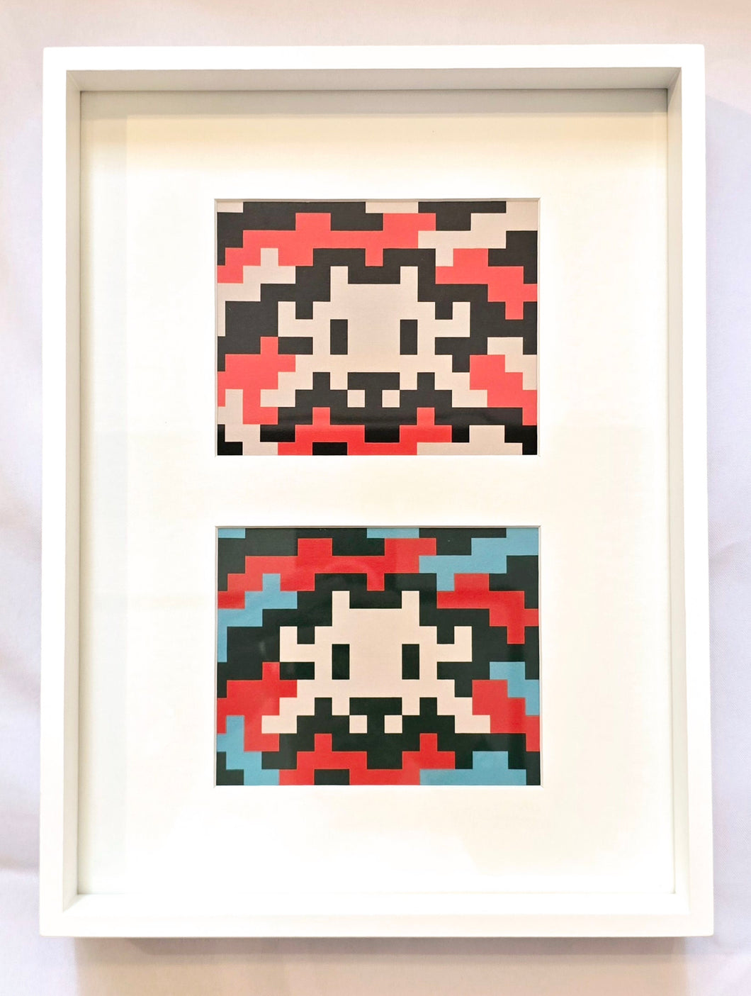 Invader Camo Postcards (framed)