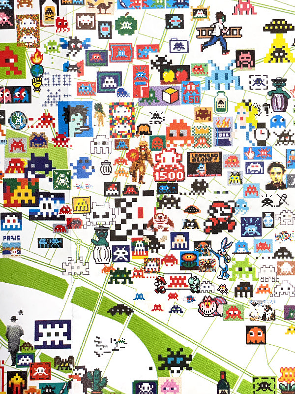 コレクション Invader map \"invasion de Paris\" INVADER INVASION DE PARIS 1500 MAP v3.0 Invader Space Station