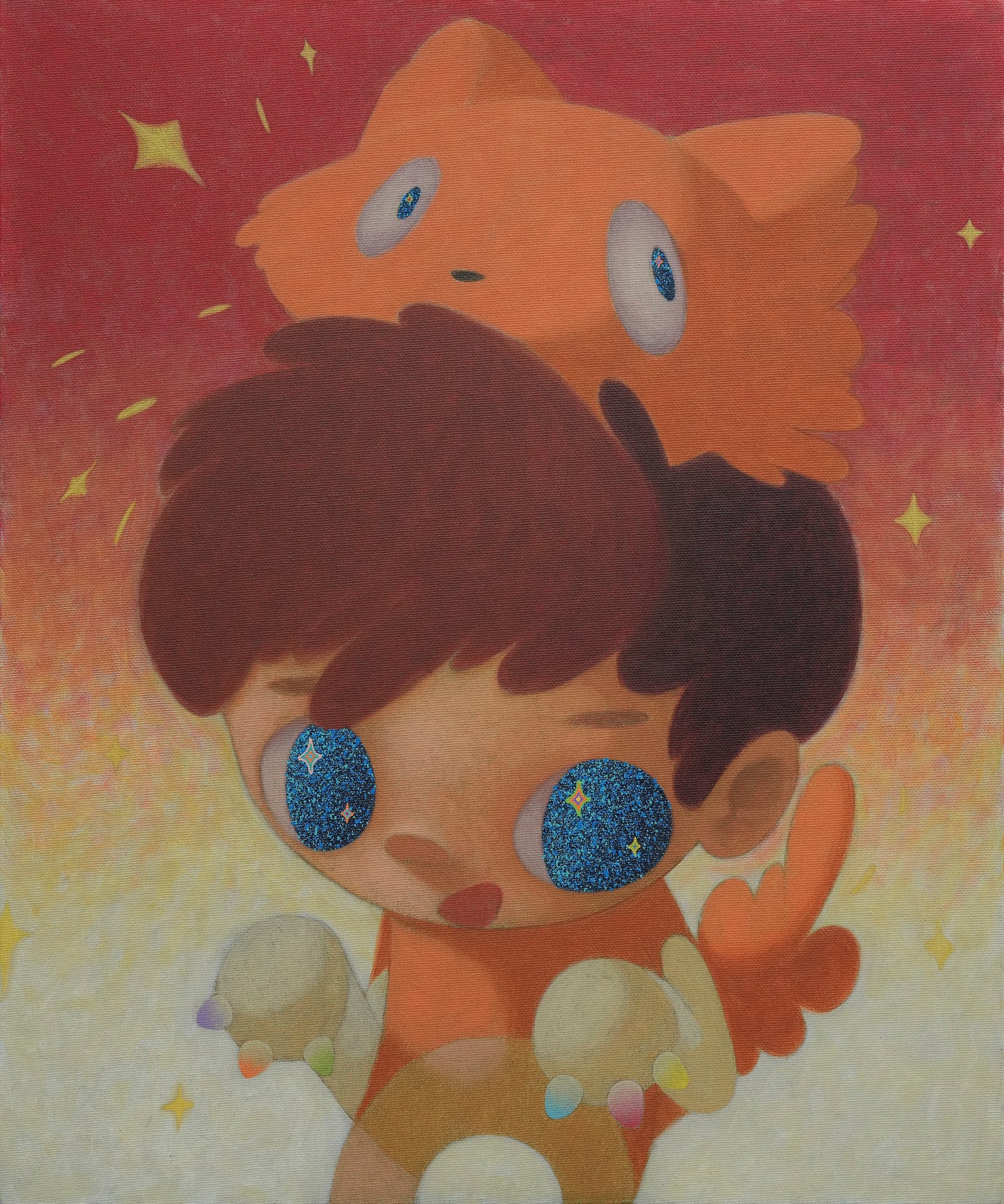 Boy And Orange Cat