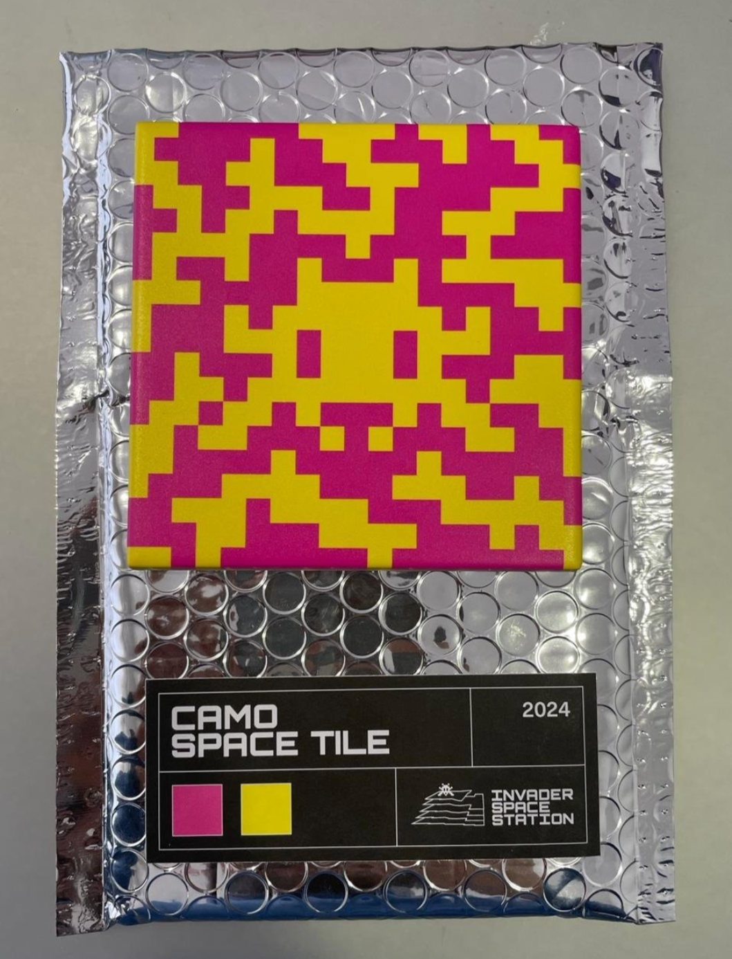 Camo Space Tile (Pink and Yellow)
