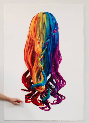 Rainbow Mermaid Wig (framed)