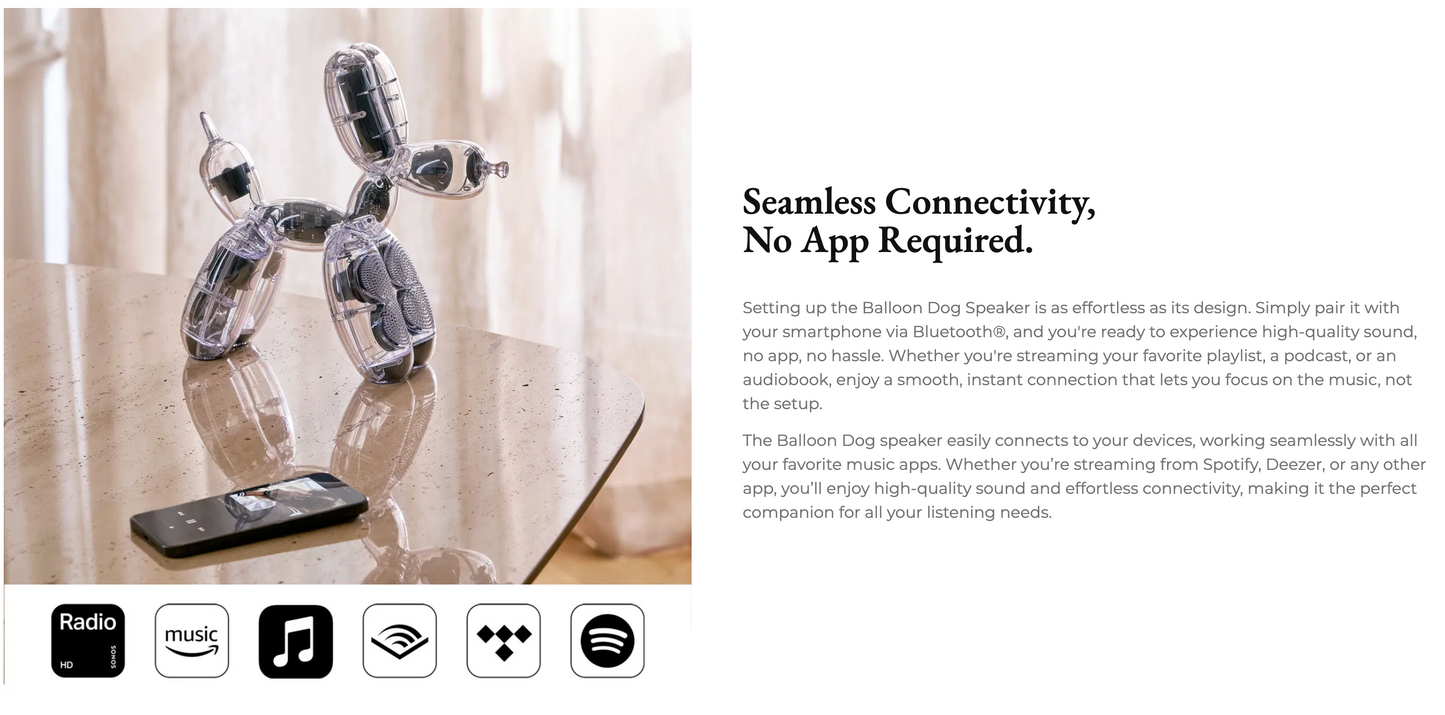 Balloon Dog Speaker by Jeff Koons x Lexon