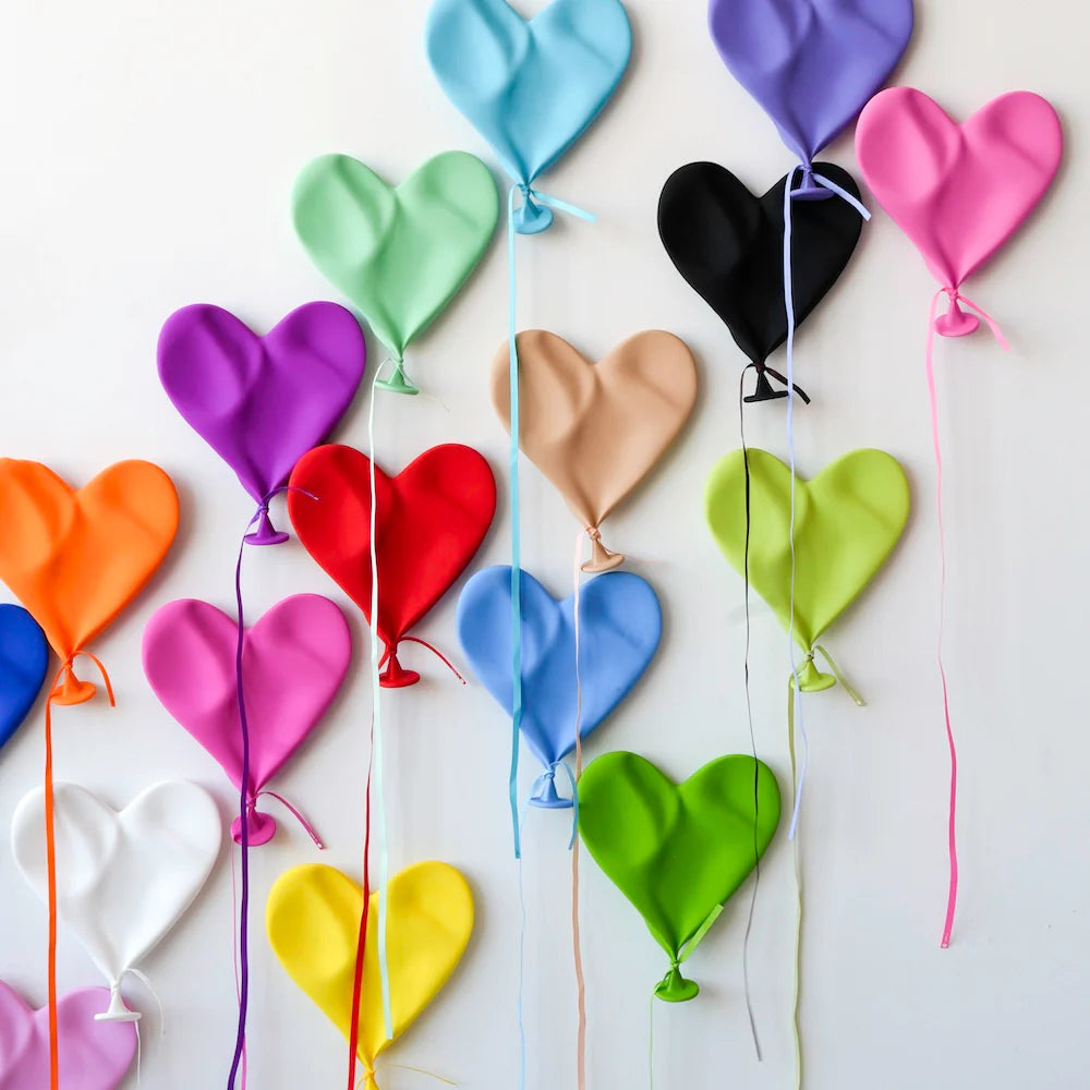 Deflated Heart Balloon Sculpture (Blue)