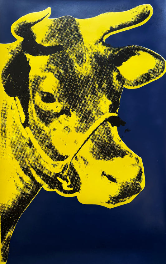Manhattan Cow (Blue) - FRAMED