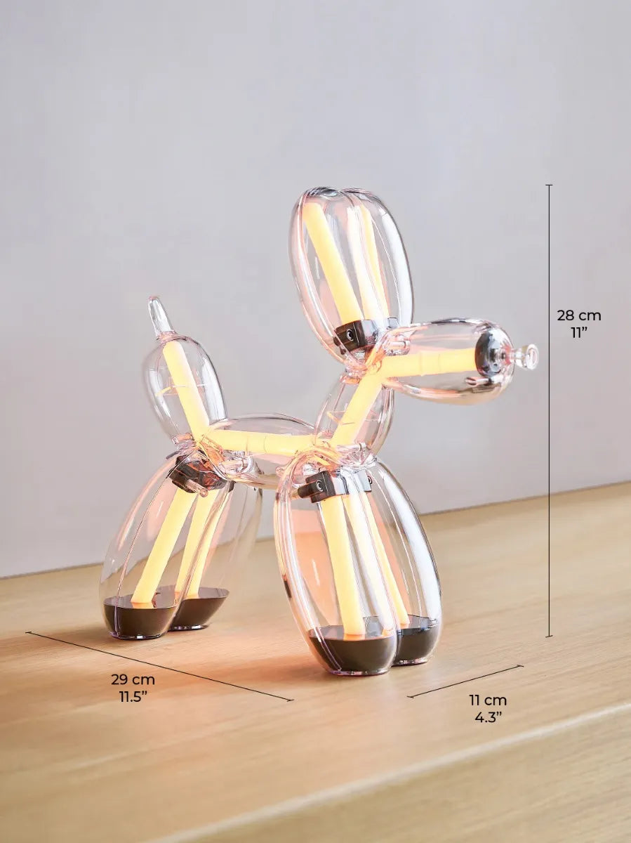 PRE-ORDER - PLATINUM Balloon Dog Lamp by Jeff Koons x Lexon (Chromatic Collection)