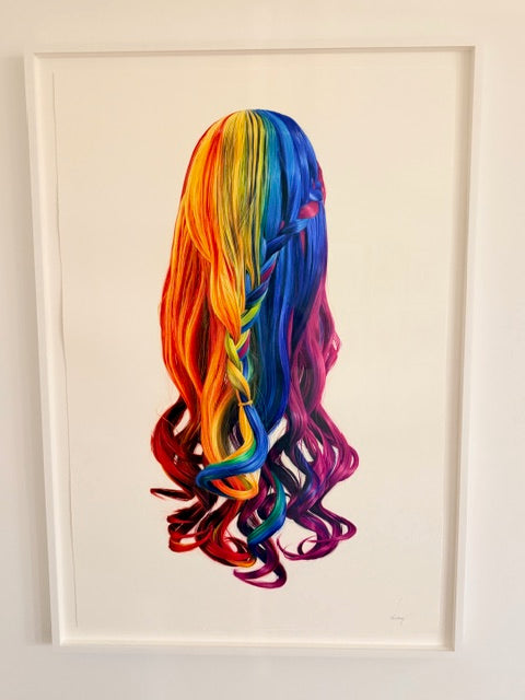 Rainbow Mermaid Wig (framed)