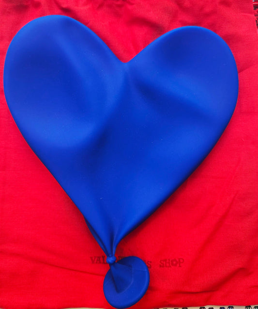 Deflated Heart Balloon Sculpture (Royal Blue)