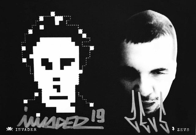 Invader x Zevs @nonymous Signed Postcard