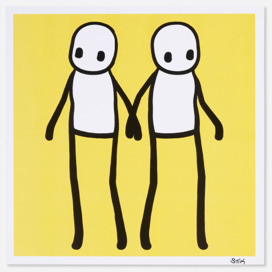 Holding Hands - Yellow (Framed)
