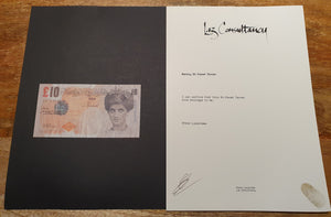 Di-faced Tenner with COA by Lazarides (Framed)
