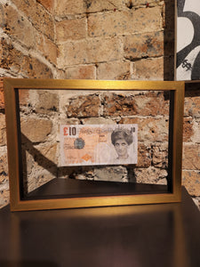 Di-faced Tenner with COA by Lazarides (Framed)