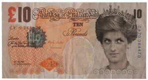 Di-faced Tenner with COA by Lazarides (Framed)