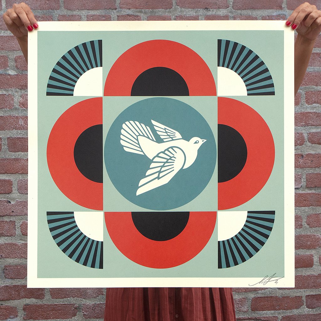 Geometric Dove (Red)