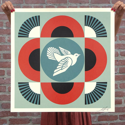 Geometric Dove (Red)