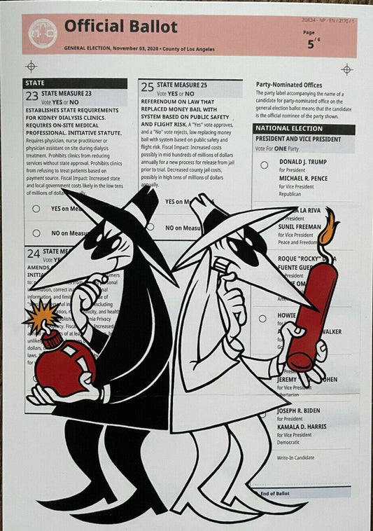 Spy Vs Spy TNT Ballot Postcard