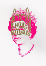 Load image into Gallery viewer, Rich Enough to be Batman - Queenie pink with gold glitter drawn mask
