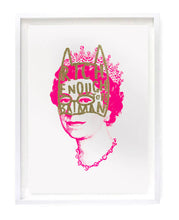 Load image into Gallery viewer, Rich Enough to be Batman - Queenie pink with gold glitter drawn mask
