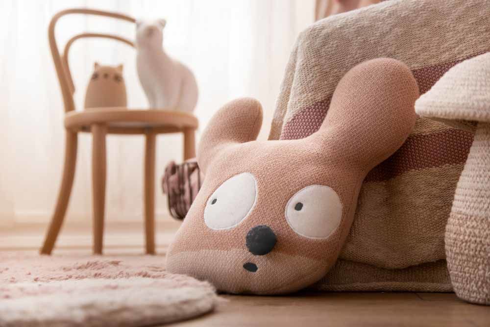 Knitted Cushion Miss Mighty Mouse